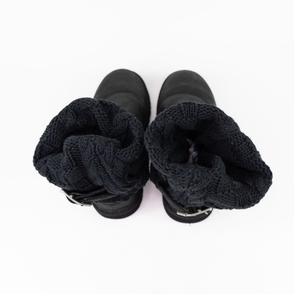 UGG Cassidee Knit Leather Brown Winter Boots  1007690 Buckle Pull On Womens 9 - Picture 3 of 10